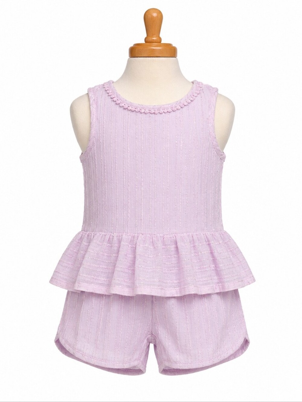 CAT & JACK | Pearl Purple Lavender Sleeveless Sparkle Peplum Top and Shorts Set
